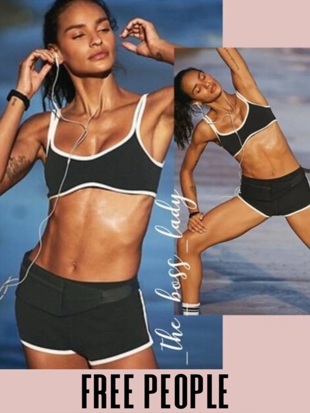 Free People set shorts and mini bra XL co-ord activewear matching set yoga
